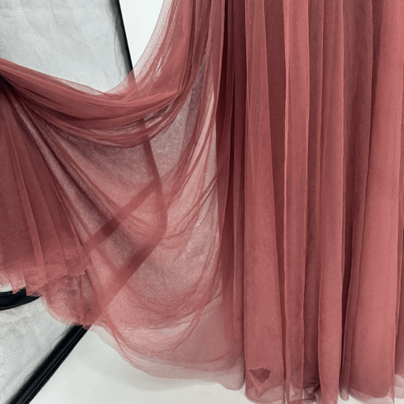 Revelry Rosalie Tulle Convertible Dress Sz 10 Rosewood Maxi Bridesmaid Strapless - Picture 15 of 16